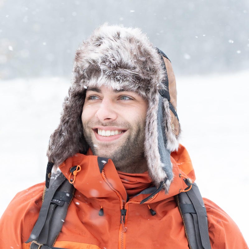 Comhats Winter Hats for Men Hunting Ushanka Russian Warm Trapper Hunting Hiking Skiing Cap Black Real Fur Large L - Image 5